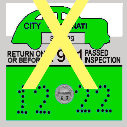 (image for) 1971 Ohio Cincinatti inspection sticker